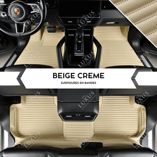Tapis de Sol Premium Sur Mesure en 3D | Motif Bandes | Beige Crème