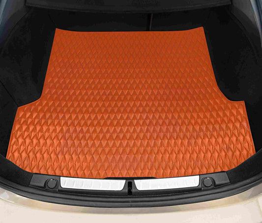 Tapis de Coffre Premium Sur Mesure | Motif Double Losange | Orange Ardent