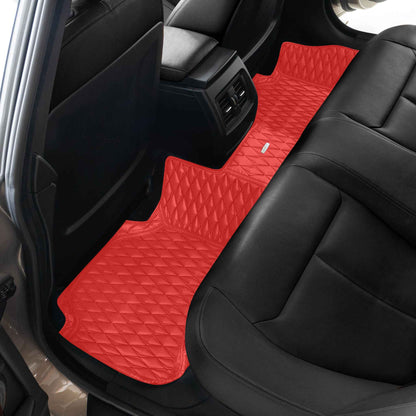 Tapis de Sol Premium Sur Mesure en 3D | Motif Double Losange | Rouge Ferrari