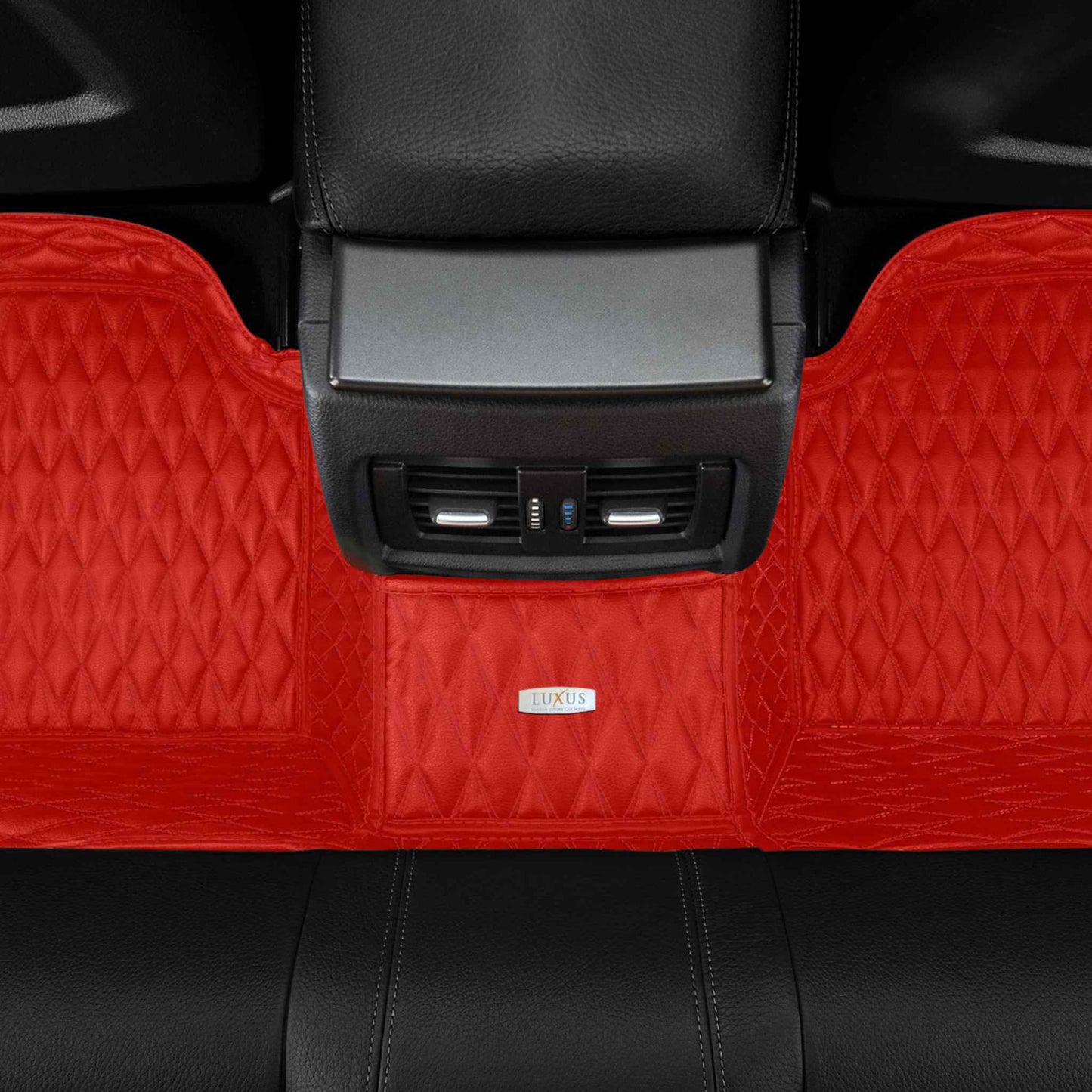 Tapis de Sol Premium Sur Mesure en 3D | Motif Double Losange | Rouge Ferrari