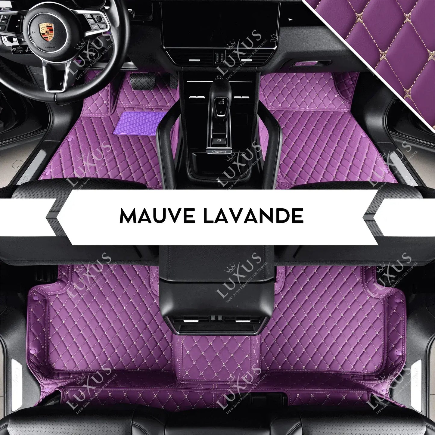 Tapis de Sol 3D sur Mesure Premium Luxus – Motif Losange Mauve Lavande