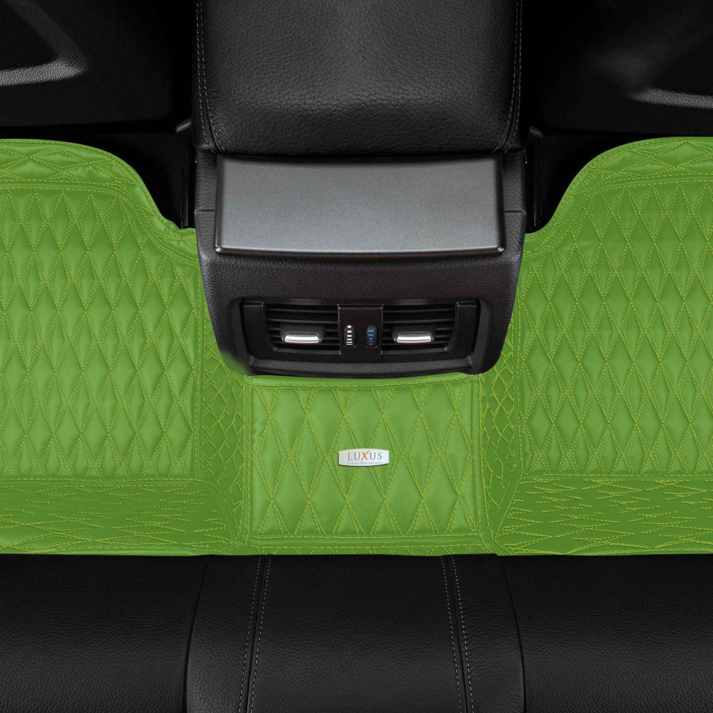 Tapis de Sol Premium Sur Mesure en 3D | Motif Double Losange | Vert Electrique