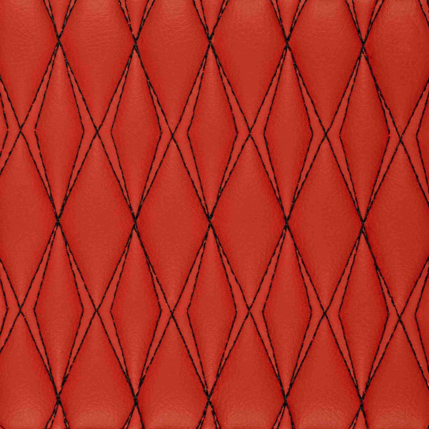 Tapis de Sol Premium Sur Mesure en 3D | Motif Double Losange | Rouge Ferrari & Surpiqûres Noires