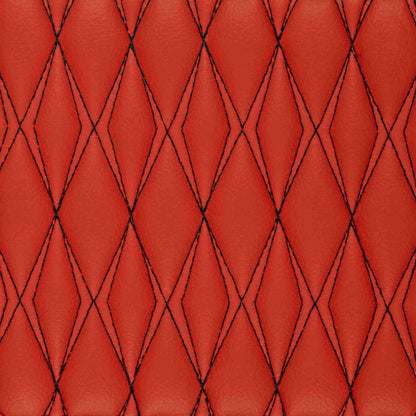 Tapis de Sol Premium Sur Mesure en 3D | Motif Double Losange | Rouge Ferrari & Surpiqûres Noires
