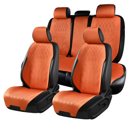 Luxus SeatSkin™ Housses de Siège en Suédine à Motif Losanges | Orange Lava