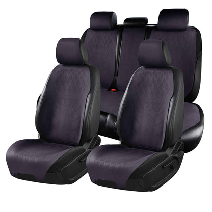 Luxus SeatSkin™ Housses de Siège en Suédine à Motif Losanges | Noir