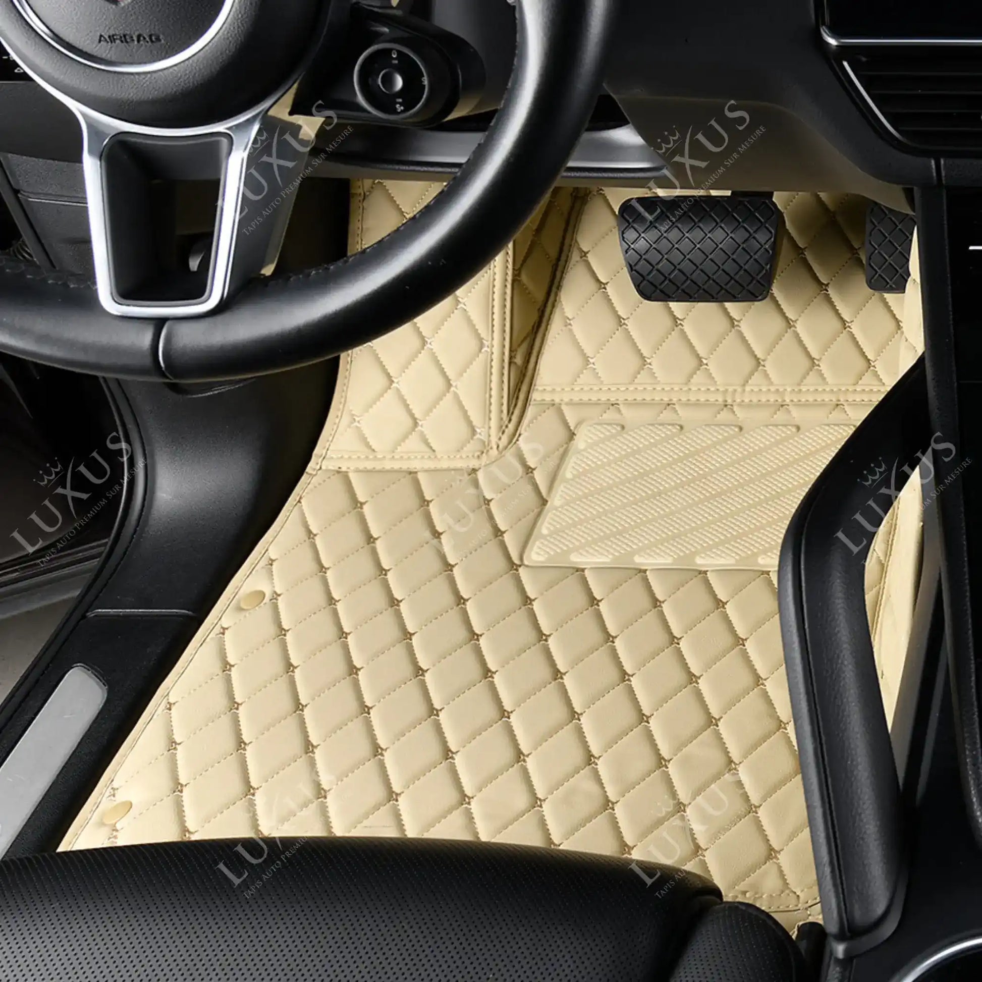 Car Plus Set de tapis de voiture Premium Textile Beige 4 pièces