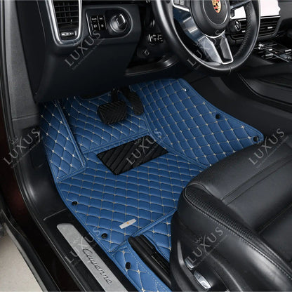 Tapis de Sol Premium Sur Mesure en 3D | Motif Diamant | Bleu Vintage