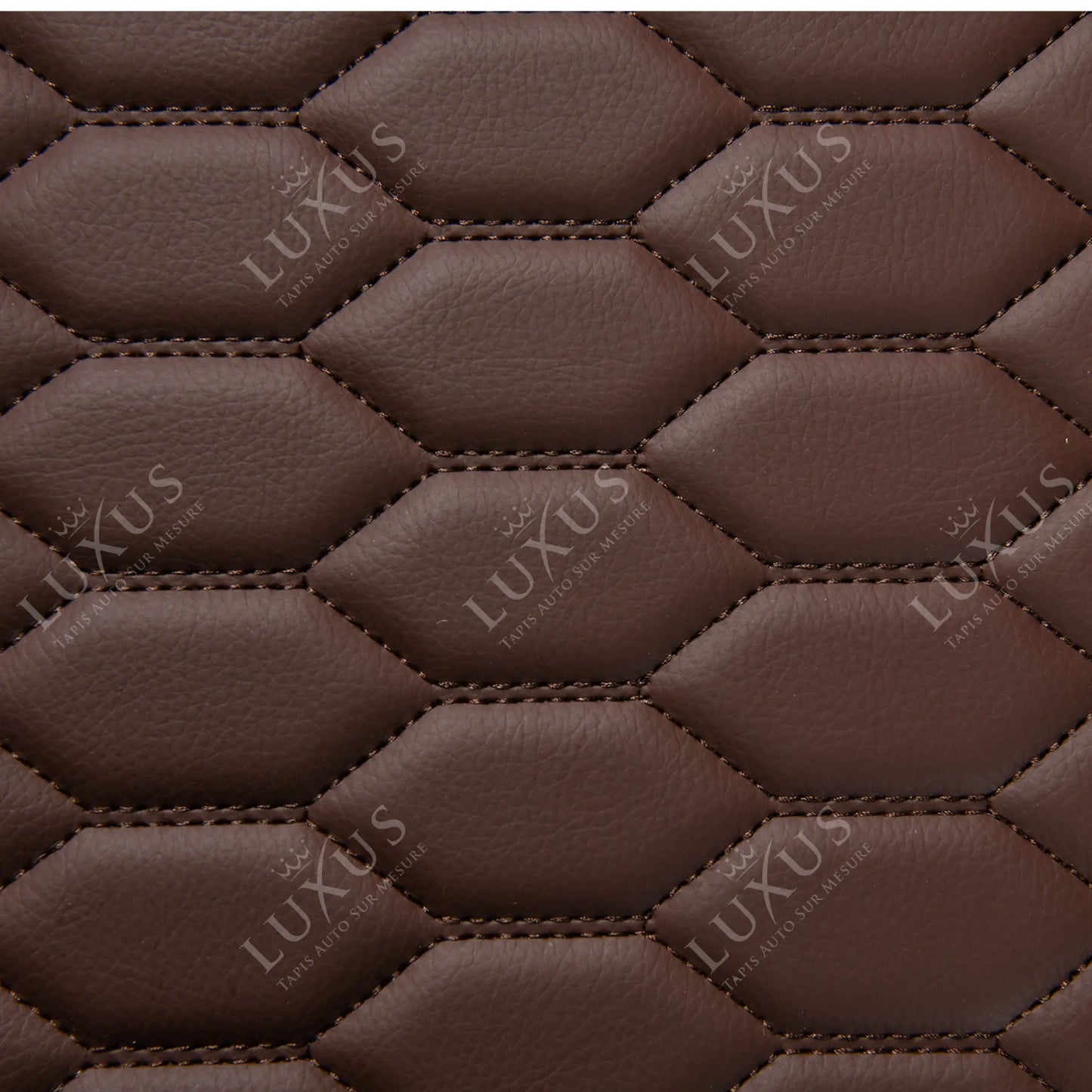 Tapis de Coffre Premium Sur Mesure Intégral 3D | Motif Nid d'Abeille | Marron Chocolat