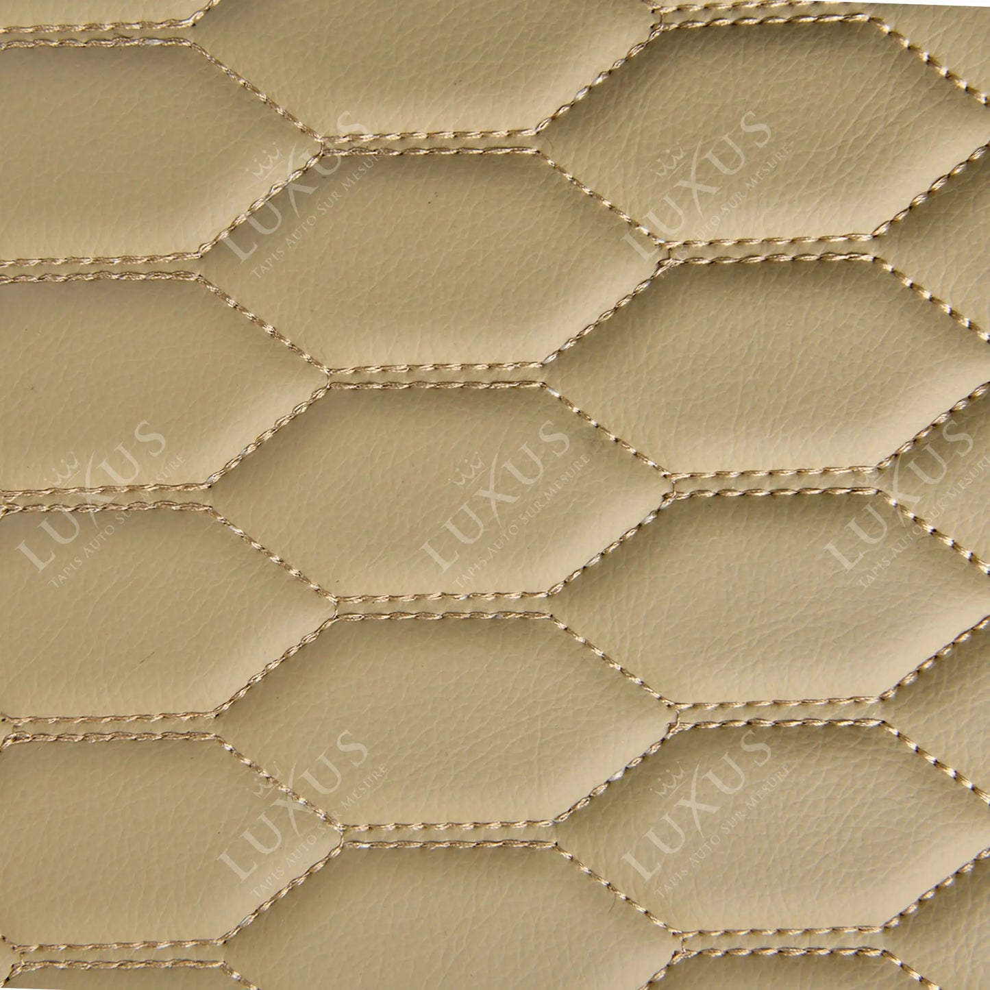 Tapis de Coffre Premium Sur Mesure Intégral 3D | Motif Nid d'Abeille | Beige Crème