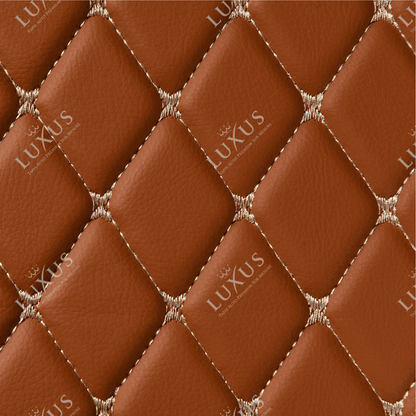 Tapis de Sol Premium Sur Mesure en 3D | Motif Diamant | Marron Caramel