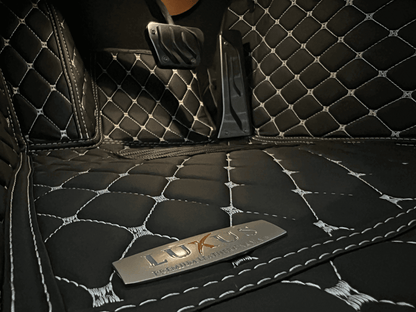 Tapis de Sol Premium Sur Mesure en 3D | Motif Bandes | Marron Chocolat